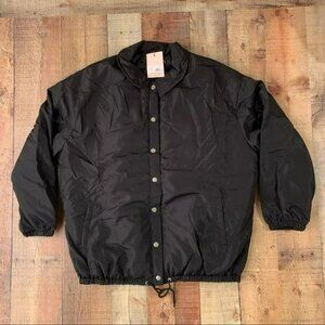 Missguided women’s size 12 nylon coach medium length jacket in black